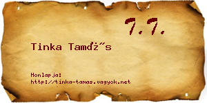 Tinka Tamás névjegykártya